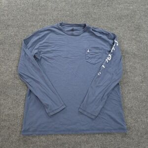 Johnnie-O Shirt Mens 2XL Blue Lake Okoboji Long Sleeve Pocket Graphic Tee Prep